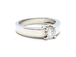 Bague Solitaire Or blanc Diamant - Castafiore