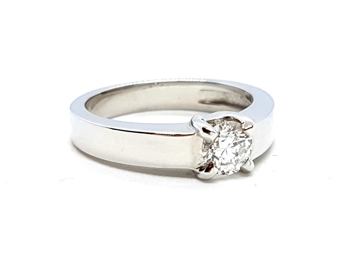 Bague Solitaire Or blanc Diamant - Castafiore