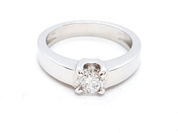 Bague Solitaire Or blanc Diamant - Castafiore