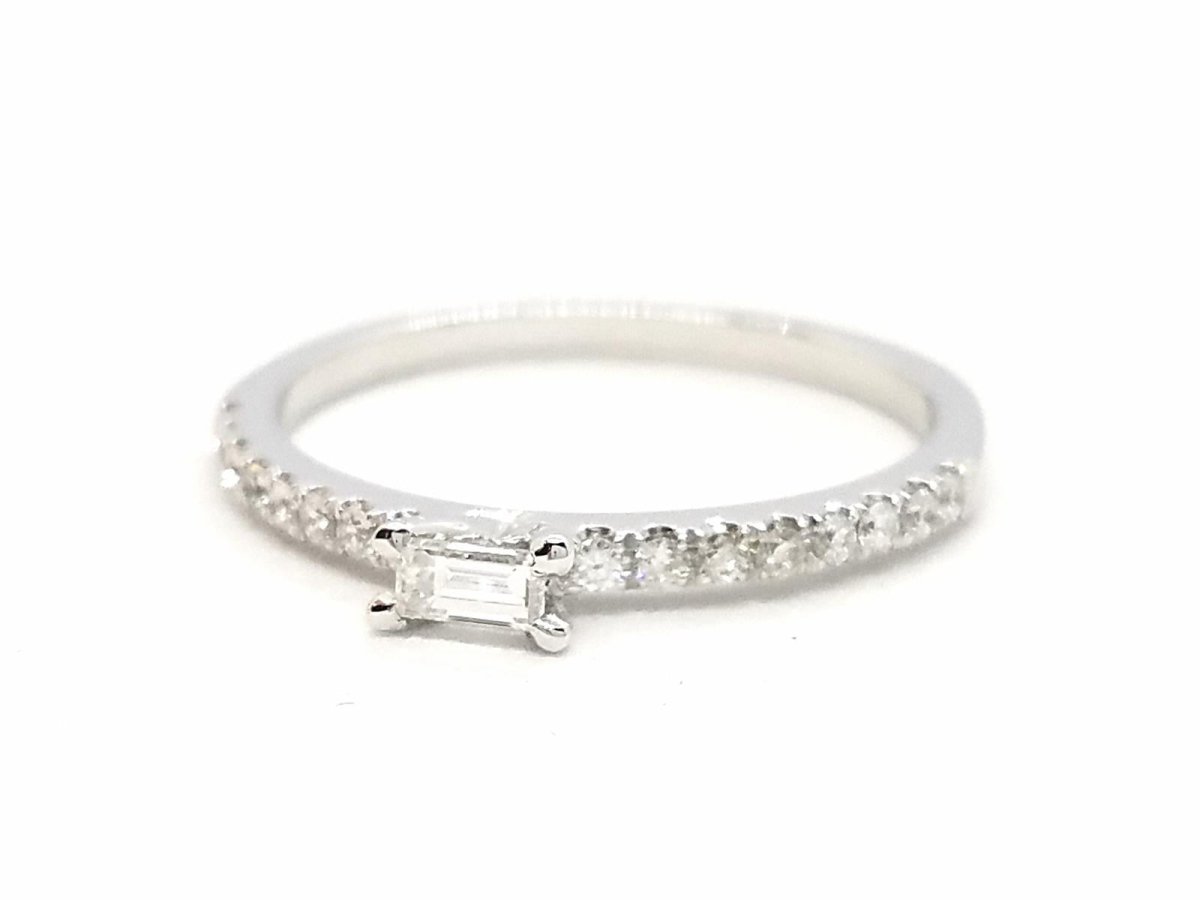 Bague Solitaire Or blanc Diamant - Castafiore