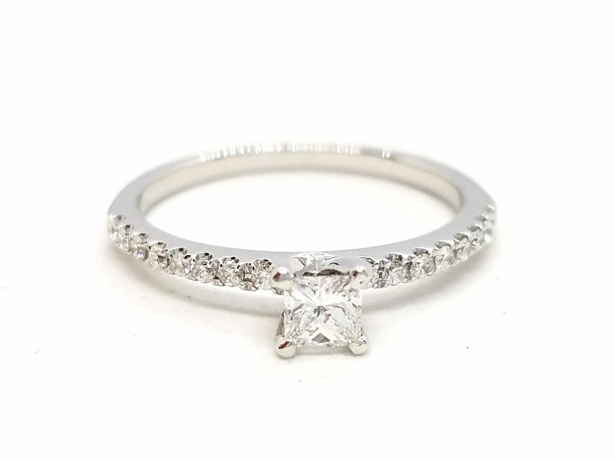 Bague Solitaire Or blanc Diamant - Castafiore