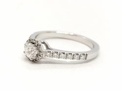 Bague Solitaire Or blanc Diamant - Castafiore
