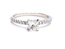 Bague Solitaire Or blanc Diamant - Castafiore