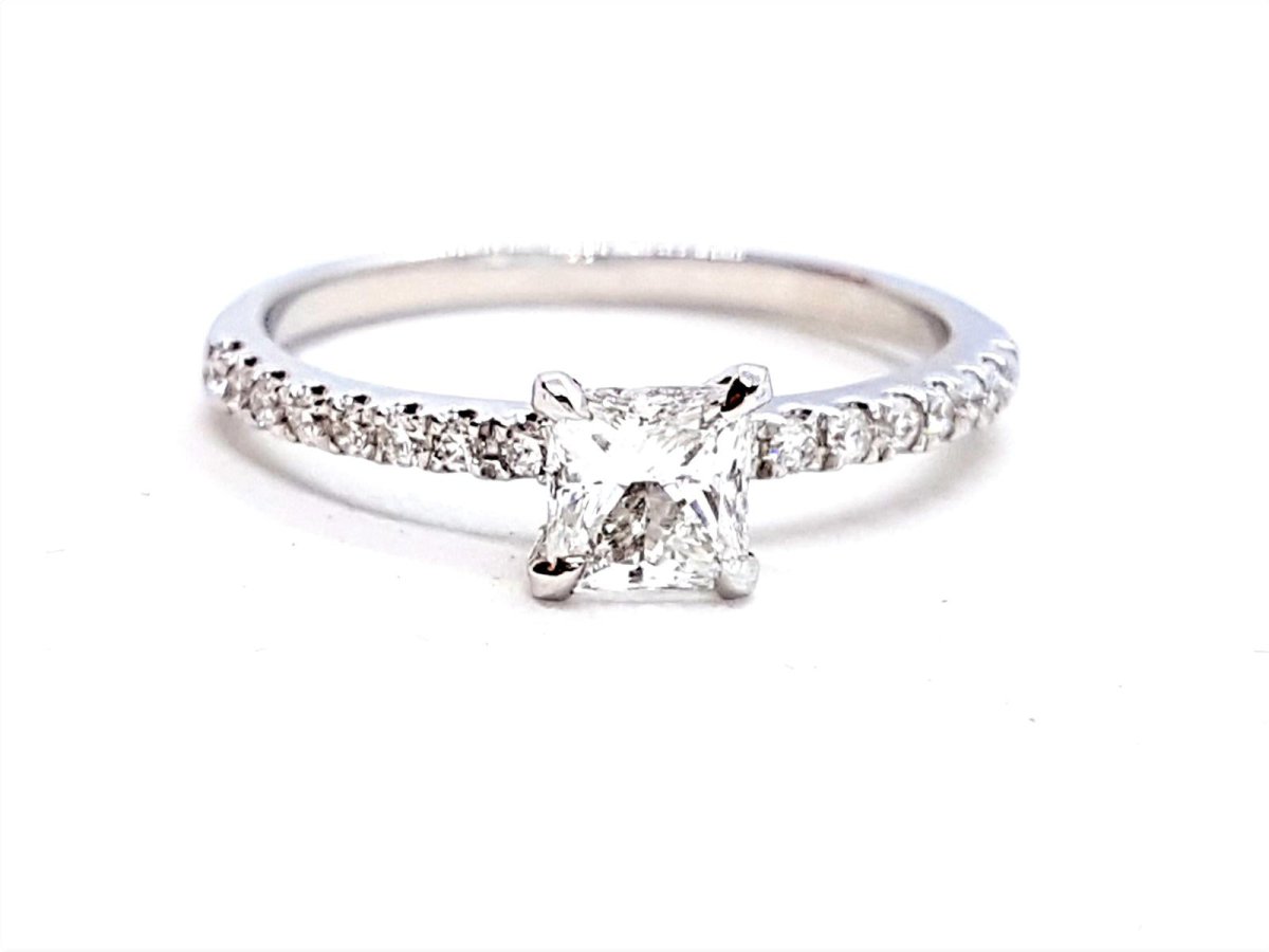 Bague Solitaire Or blanc Diamant - Castafiore