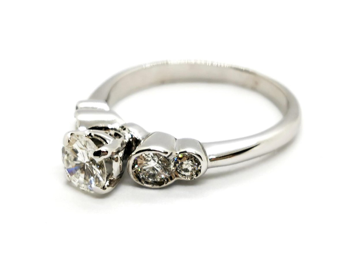 Bague Solitaire Or blanc Diamant - Castafiore