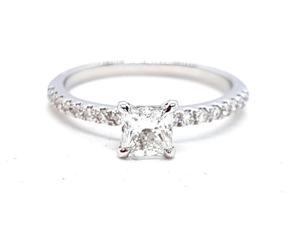 Bague Solitaire Or blanc Diamant - Castafiore