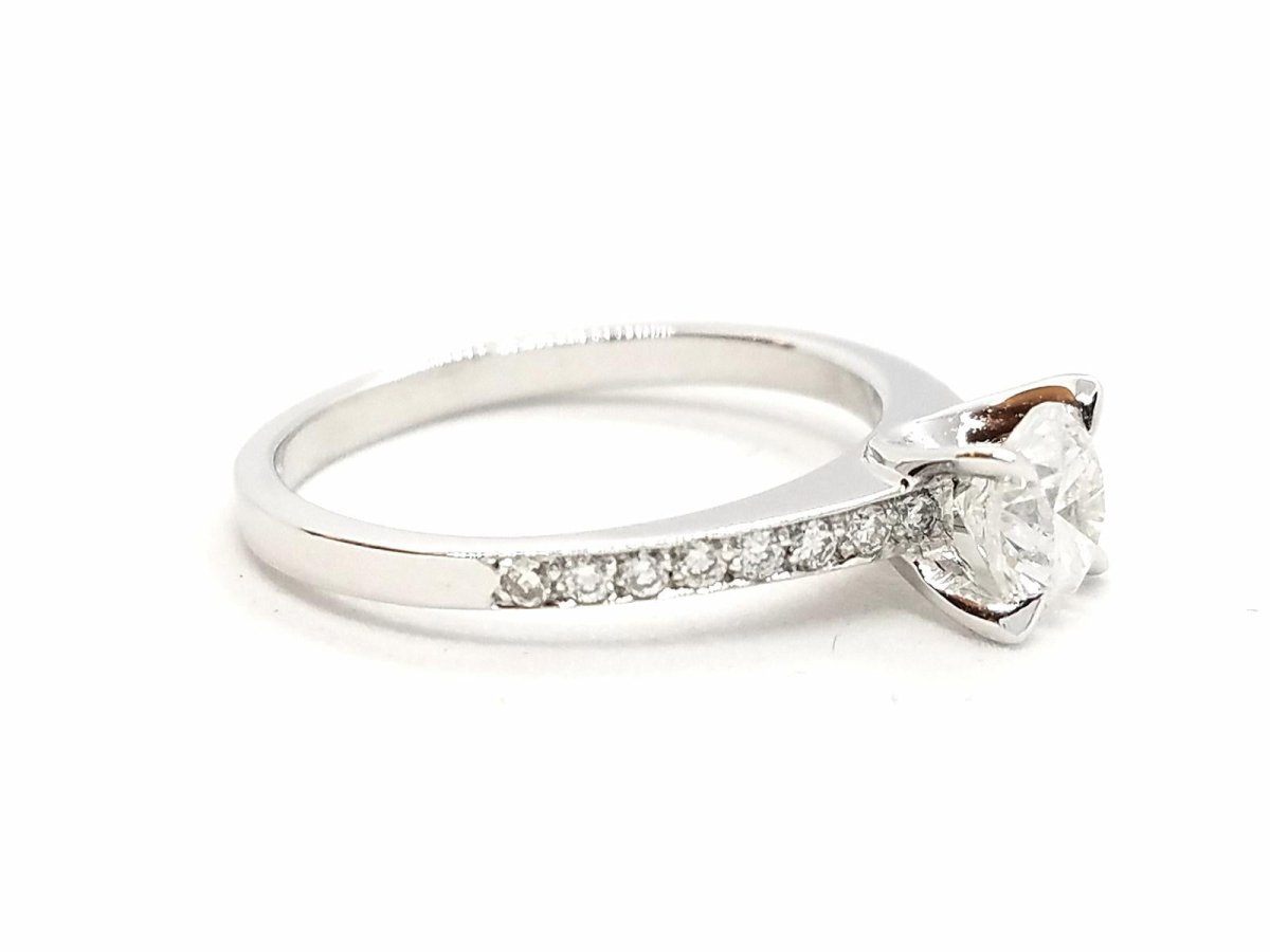 Bague Solitaire Or blanc Diamant - Castafiore