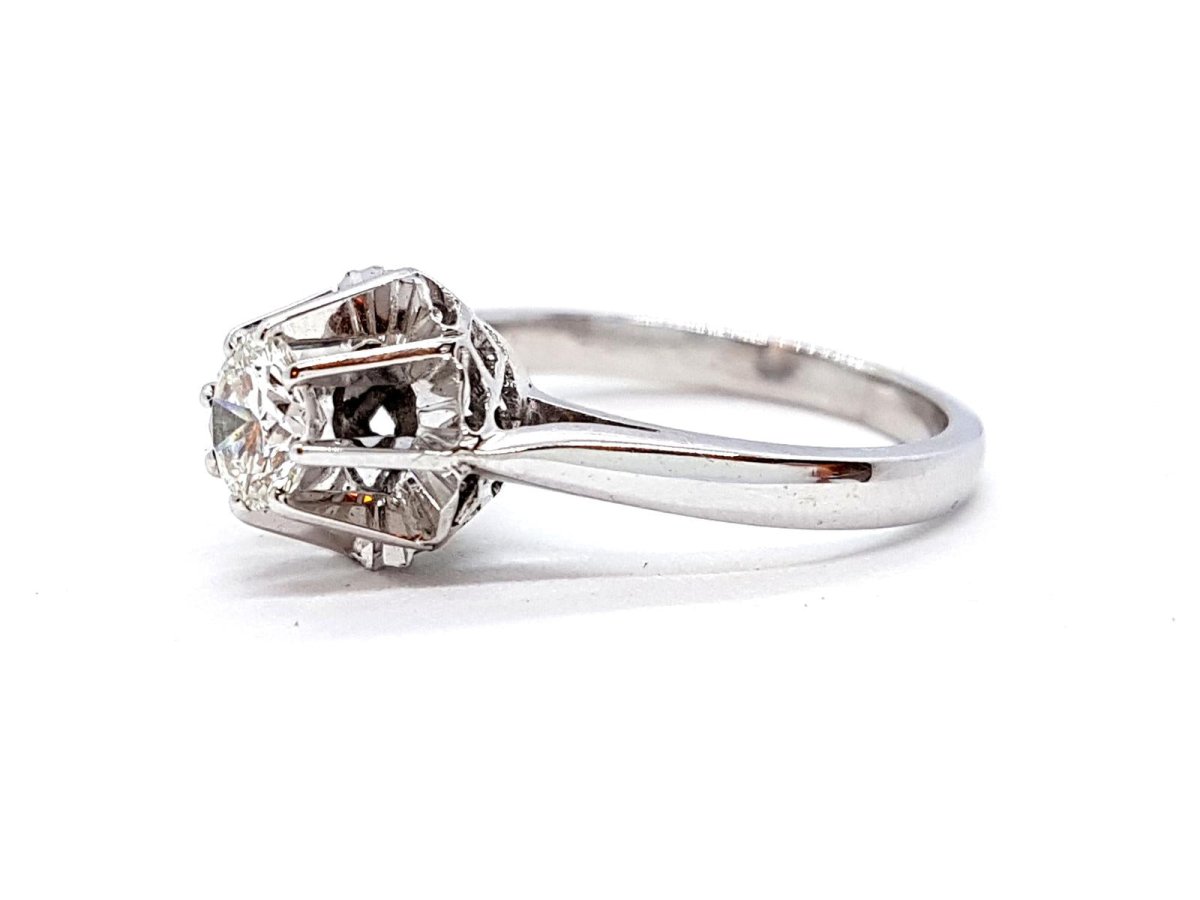 Bague Solitaire Or blanc Diamant - Castafiore