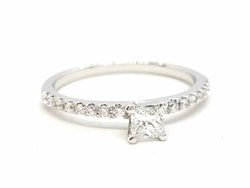 Bague Solitaire Or blanc Diamant - Castafiore