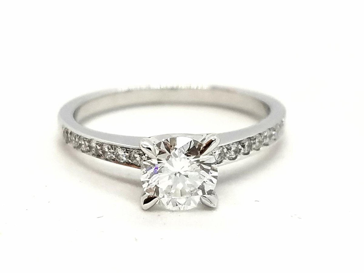 Bague Solitaire Or blanc Diamant - Castafiore