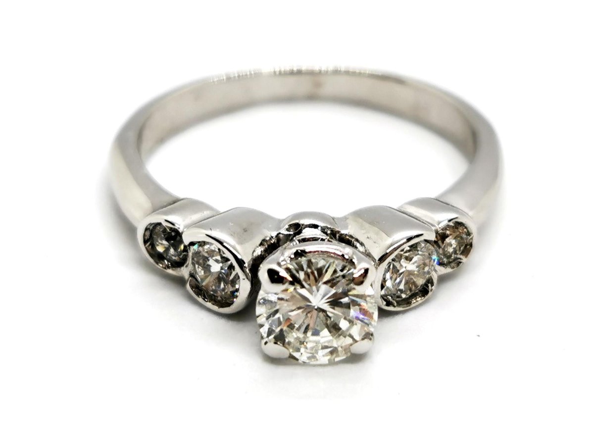 Bague Solitaire Or blanc Diamant - Castafiore