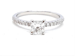 Bague Solitaire Or blanc Diamant - Castafiore