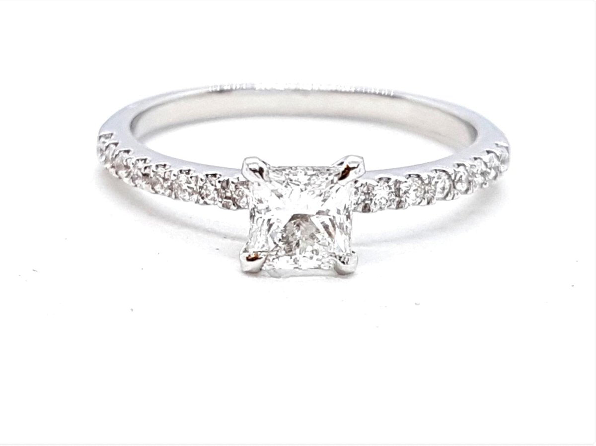 Bague Solitaire Or blanc Diamant - Castafiore
