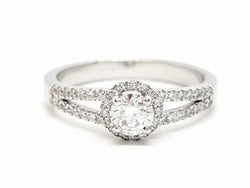 Bague Solitaire Or blanc Diamant - Castafiore