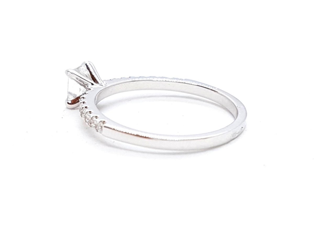 Bague Solitaire Or blanc Diamant - Castafiore