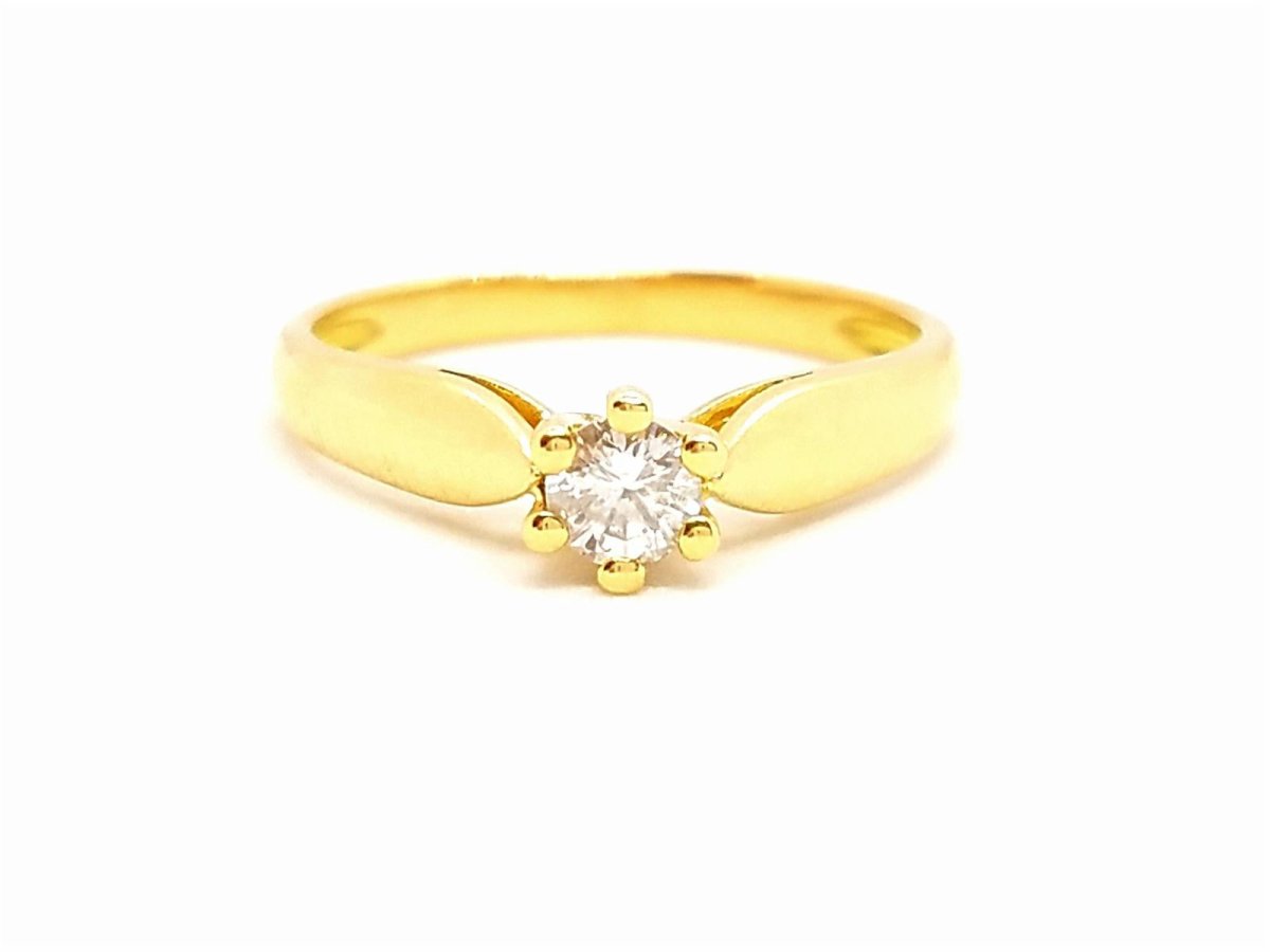 Bague Solitaire Or jaune Diamant - Castafiore