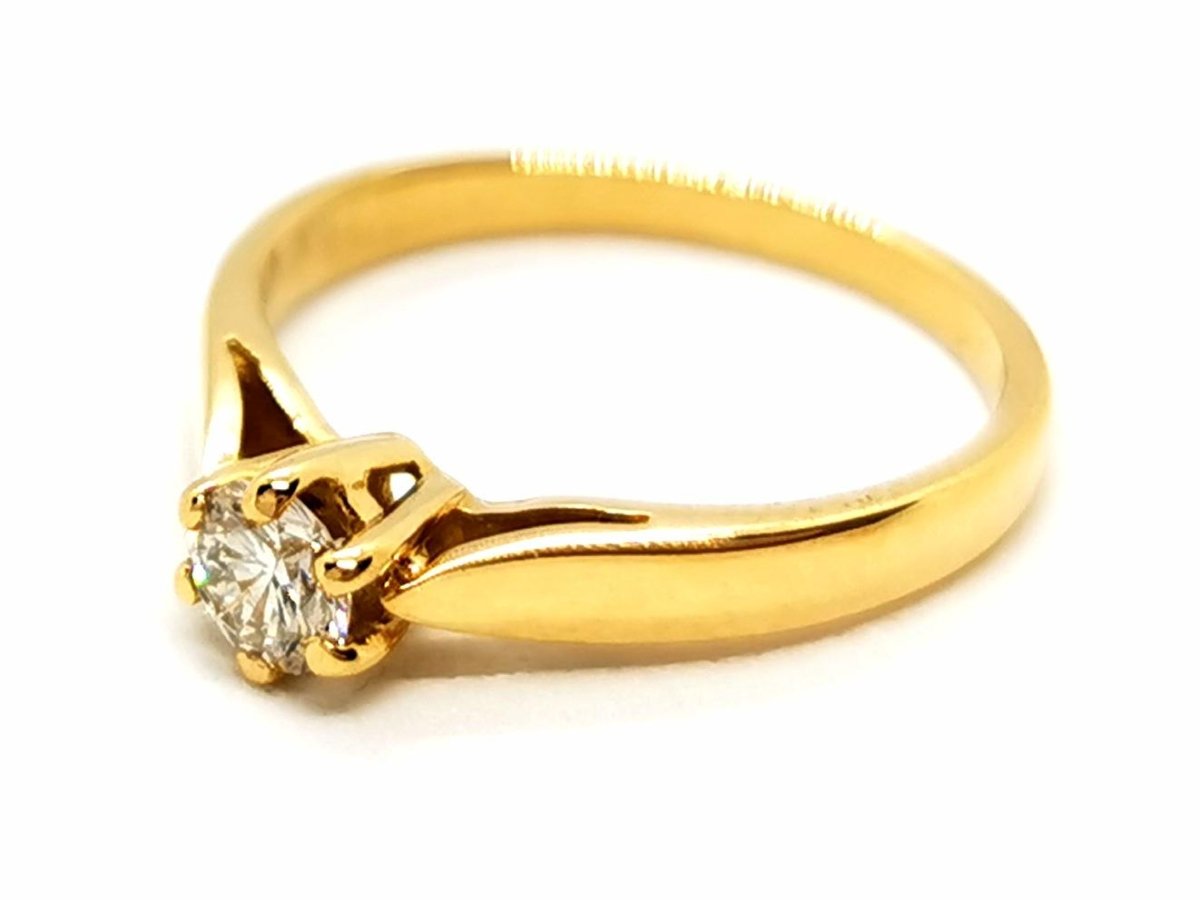 Bague Solitaire Or jaune Diamant - Castafiore