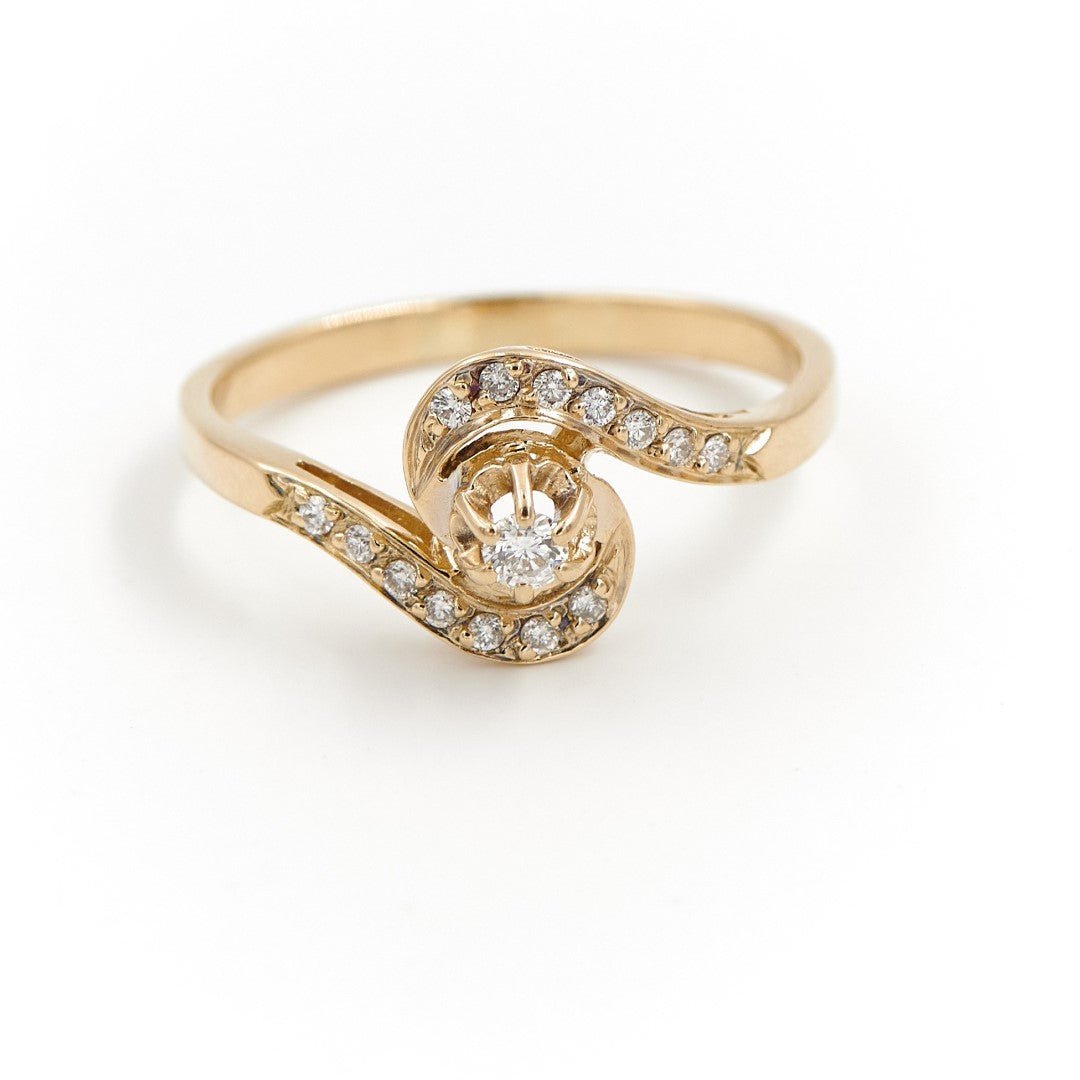 Bague Solitaire Or jaune Diamant - Castafiore