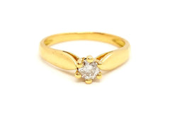Bague Solitaire Or jaune Diamant - Castafiore