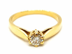 Bague Solitaire Or jaune Diamant - Castafiore
