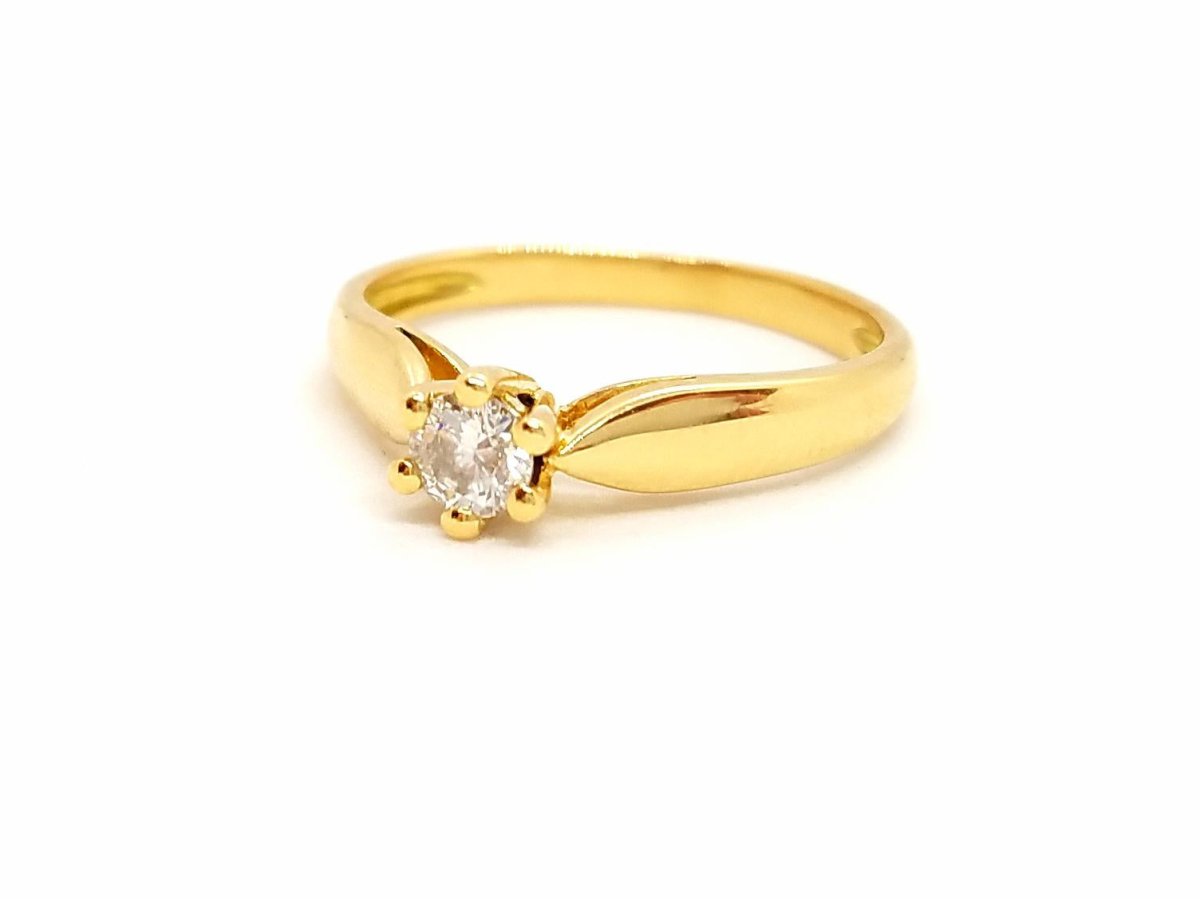 Bague Solitaire Or jaune Diamant - Castafiore