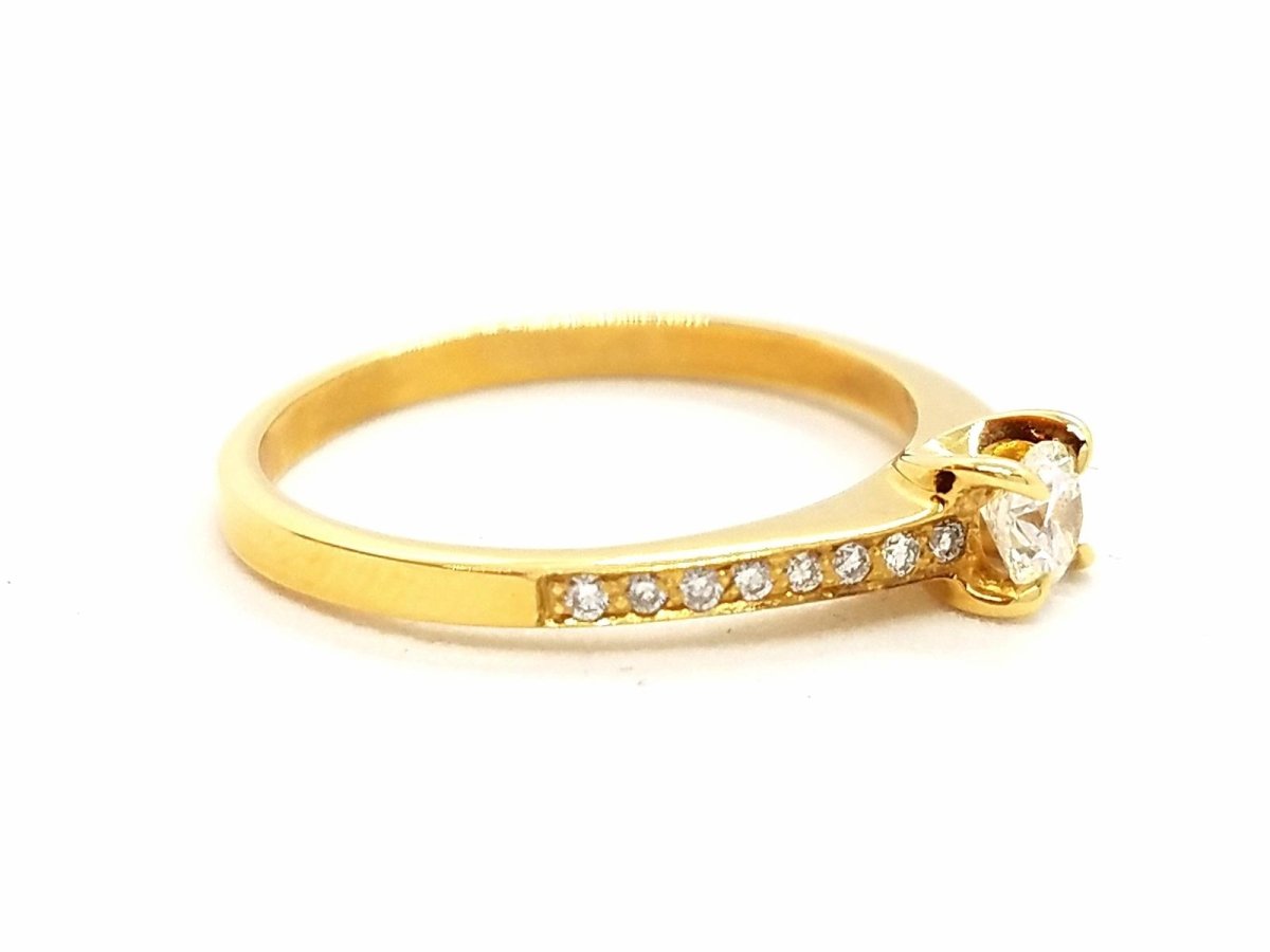 Bague Solitaire Or jaune Diamant - Castafiore