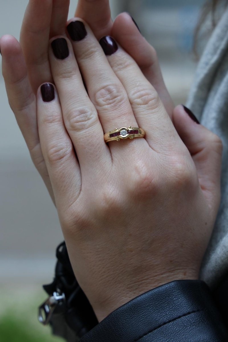 Bague Solitaire Or jaune Diamant - Castafiore