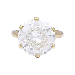Bague solitaire, or jaune, diamant 7,59 carats. - Castafiore