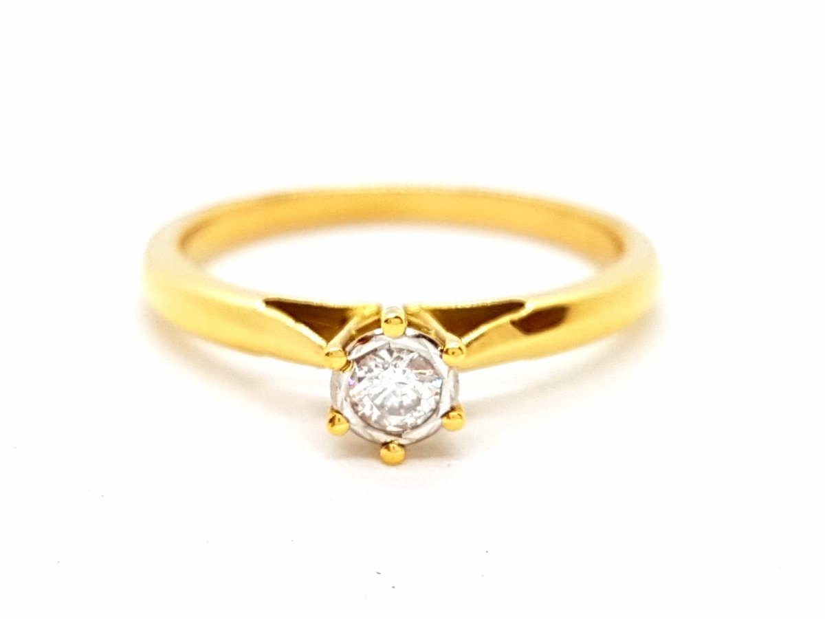 Bague Solitaire Or jaune Diamant - Castafiore