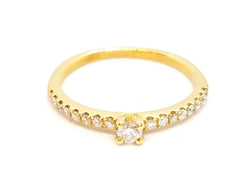 Bague Solitaire Or jaune Diamant - Castafiore