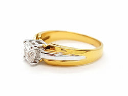 Bague Solitaire Or jaune Diamant - Castafiore