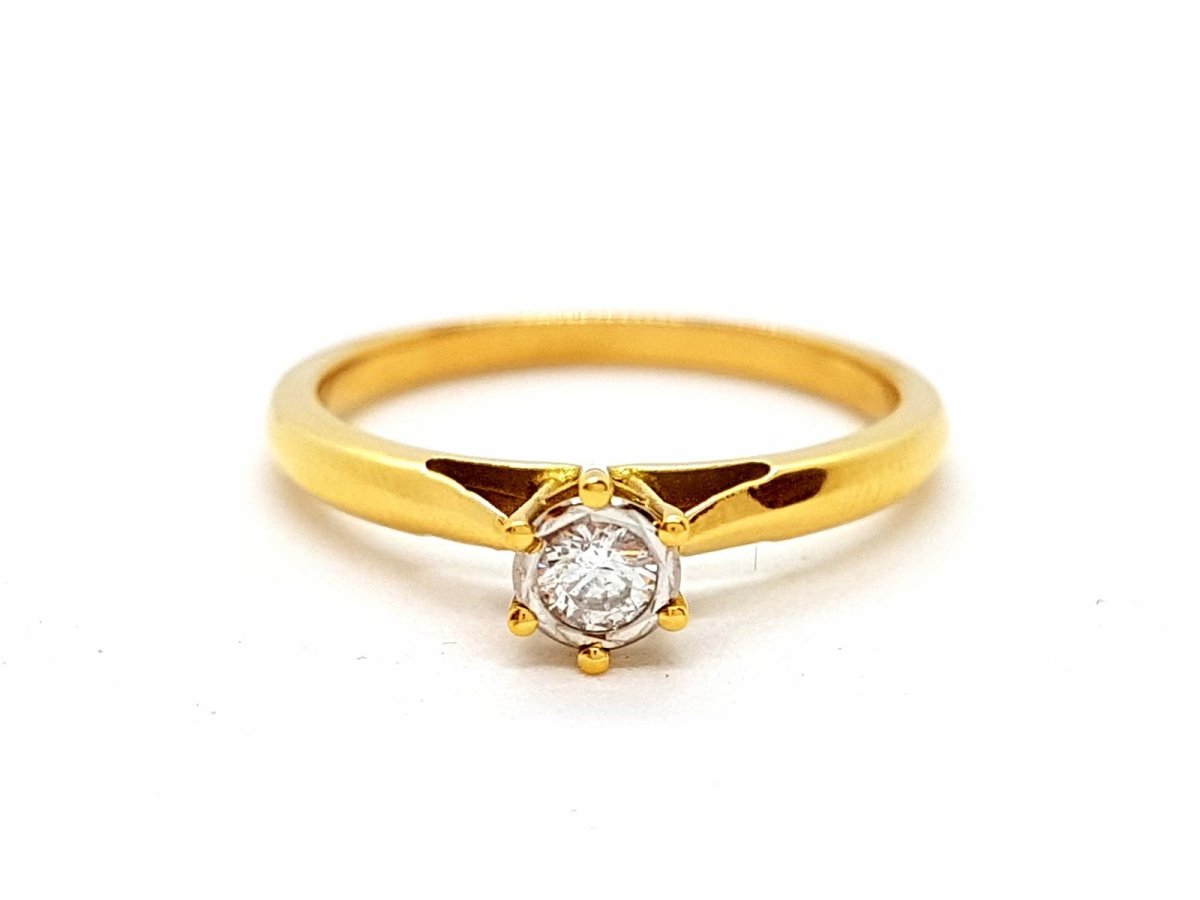 Bague Solitaire Or jaune Diamant - Castafiore