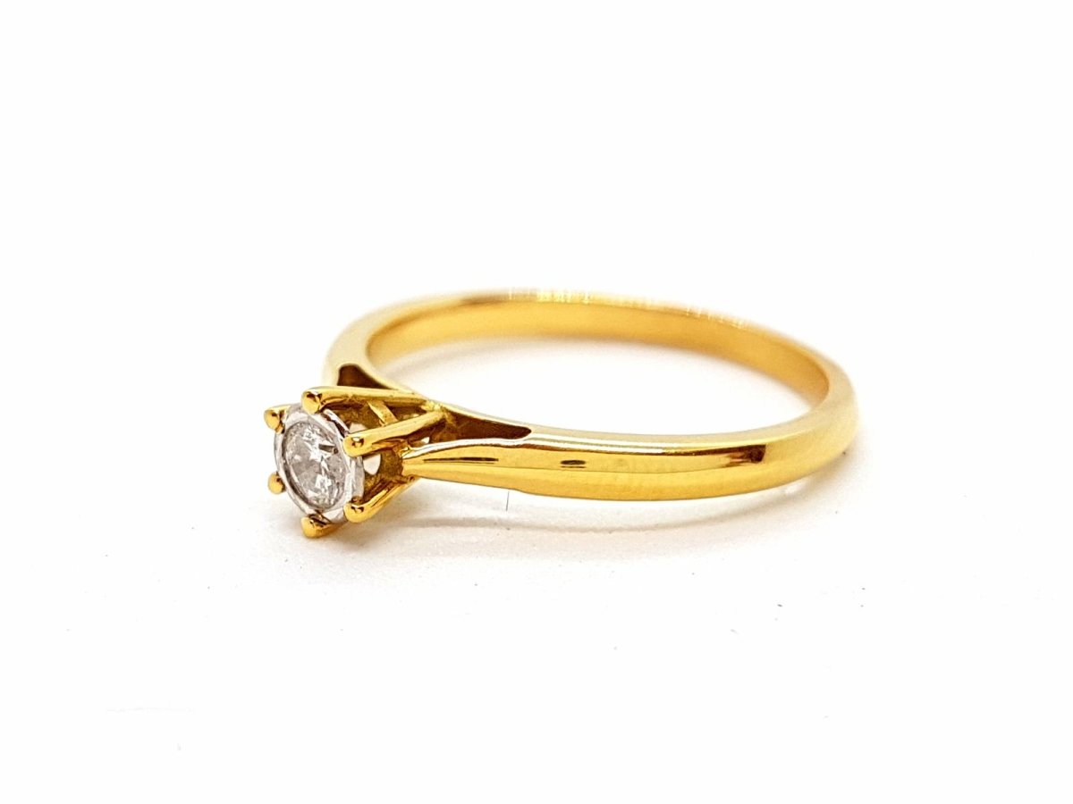 Bague Solitaire Or jaune Diamant - Castafiore