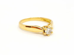 Bague Solitaire Or jaune Diamant - Castafiore