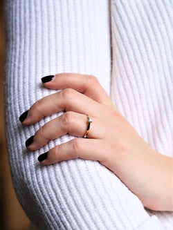 Bague Solitaire or jaune et diamant - Castafiore