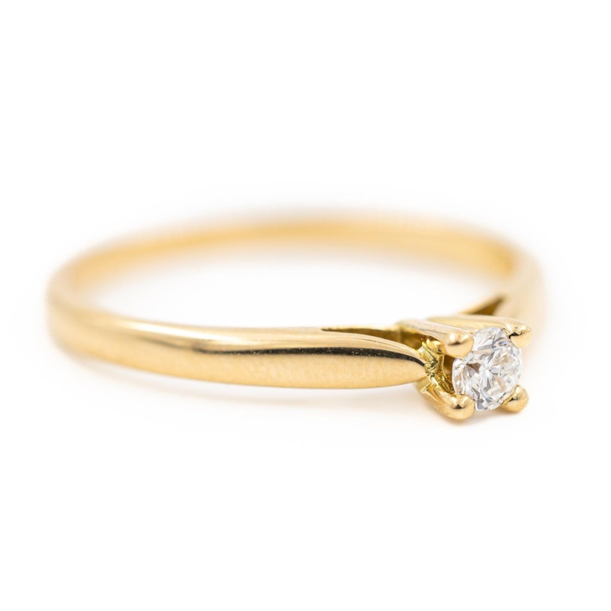 Bague Solitaire or jaune et diamant - Castafiore