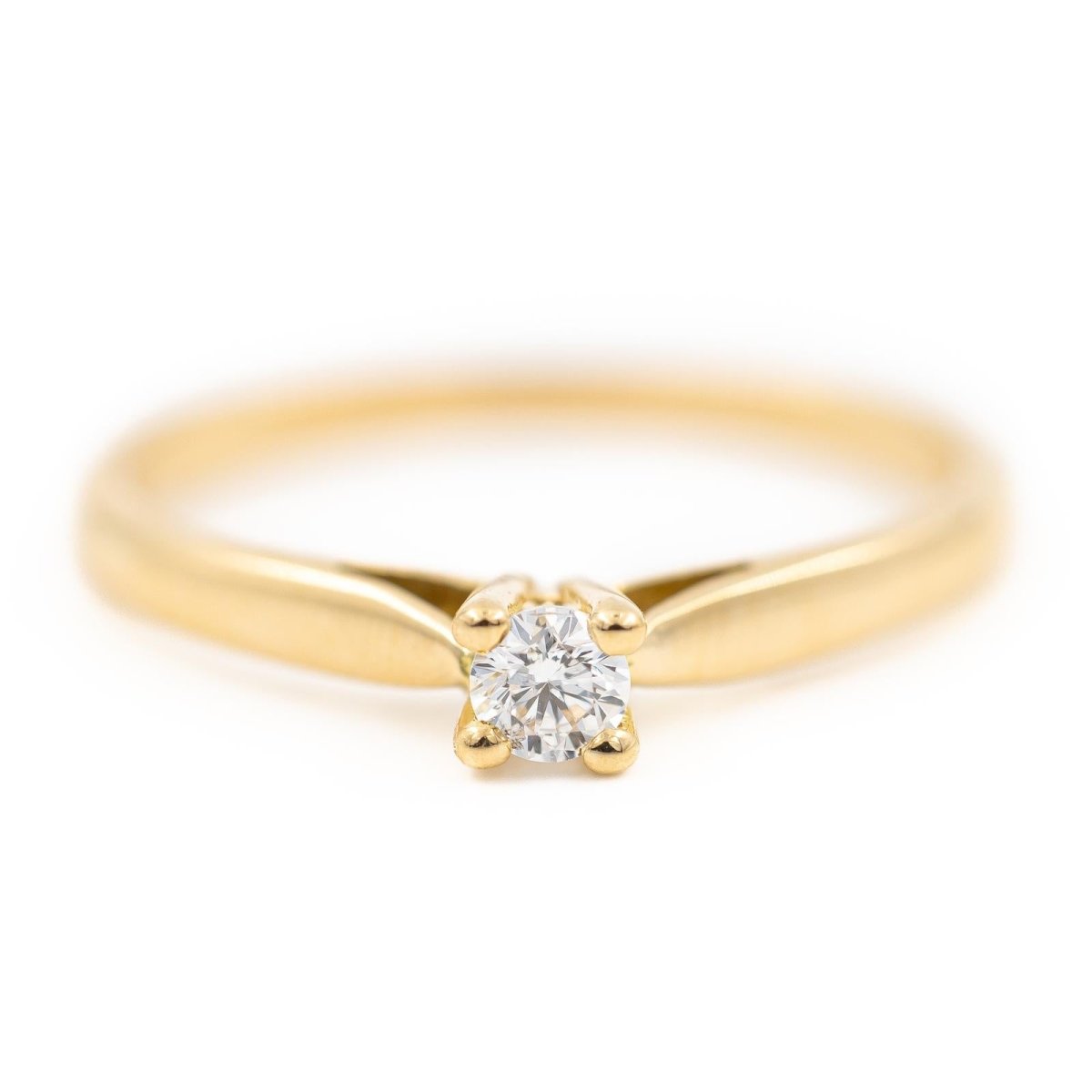 Bague Solitaire or jaune et diamant - Castafiore