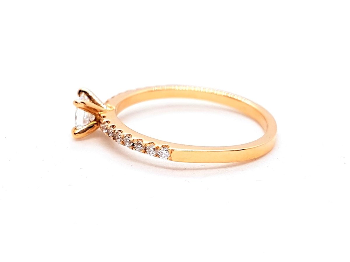 Bague Solitaire Or rose Diamant - Castafiore