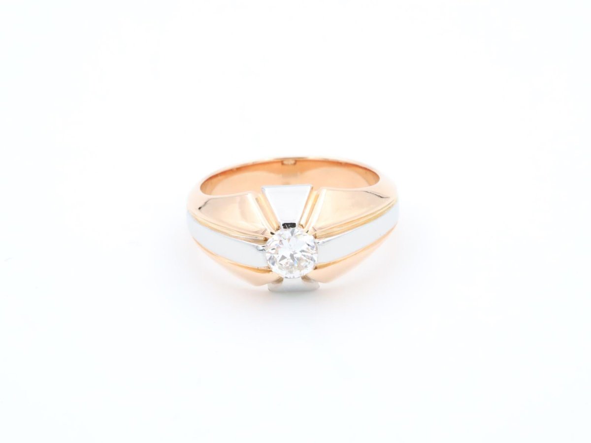 Bague Solitaire Or rose Diamant - Castafiore