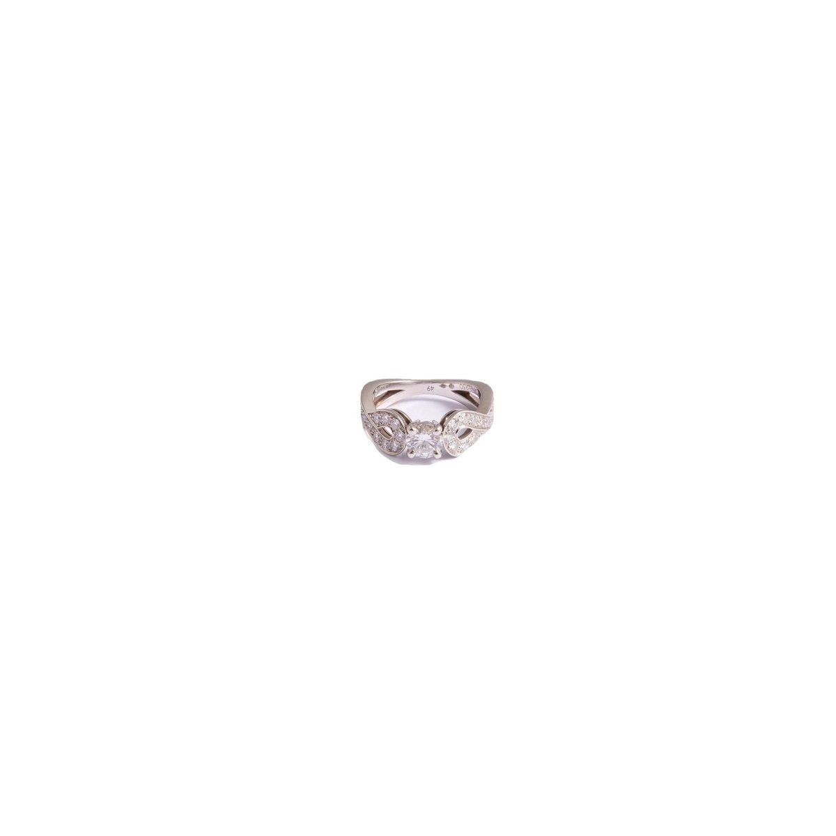 Bague Solitaire VAN CLEEF & ARPELS "Tête A Tête" en platine et diamant - Castafiore