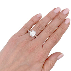 Bague taille émeraude, or blanc - Castafiore