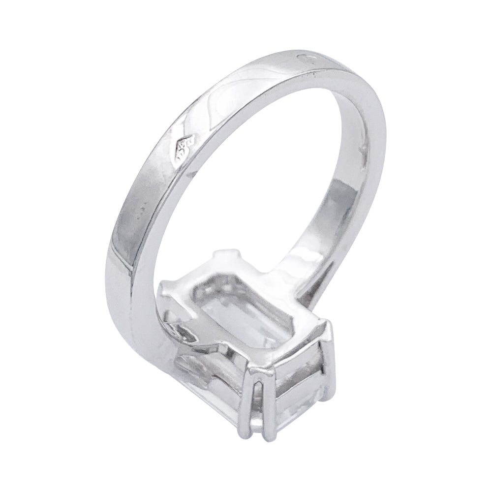 Bague taille émeraude, or blanc - Castafiore