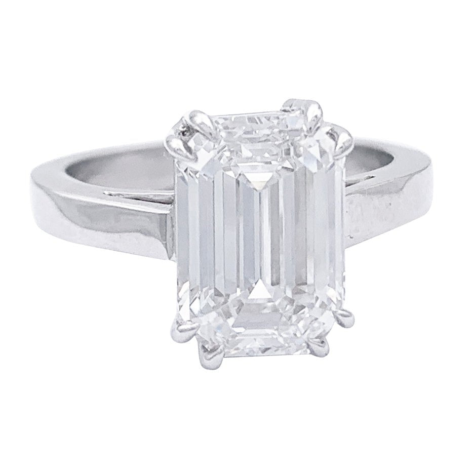 Bague taille émeraude, or blanc - Castafiore