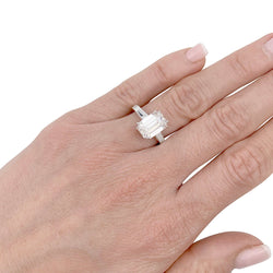 Bague taille émeraude, or blanc - Castafiore