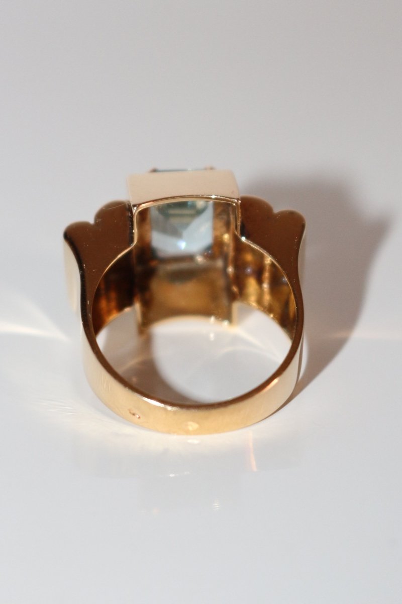 Bague Tank Aigue-marine or jaune - Castafiore