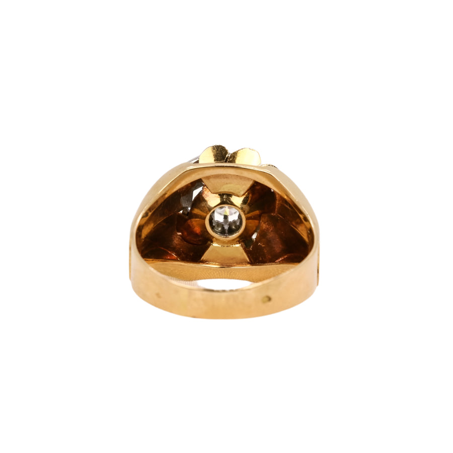 Bague Tank Art Déco en or et diamants - Castafiore