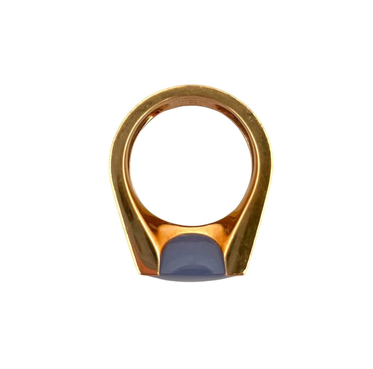 Bague Tank CARTIER en or jaune et calcédoine bleue - Castafiore