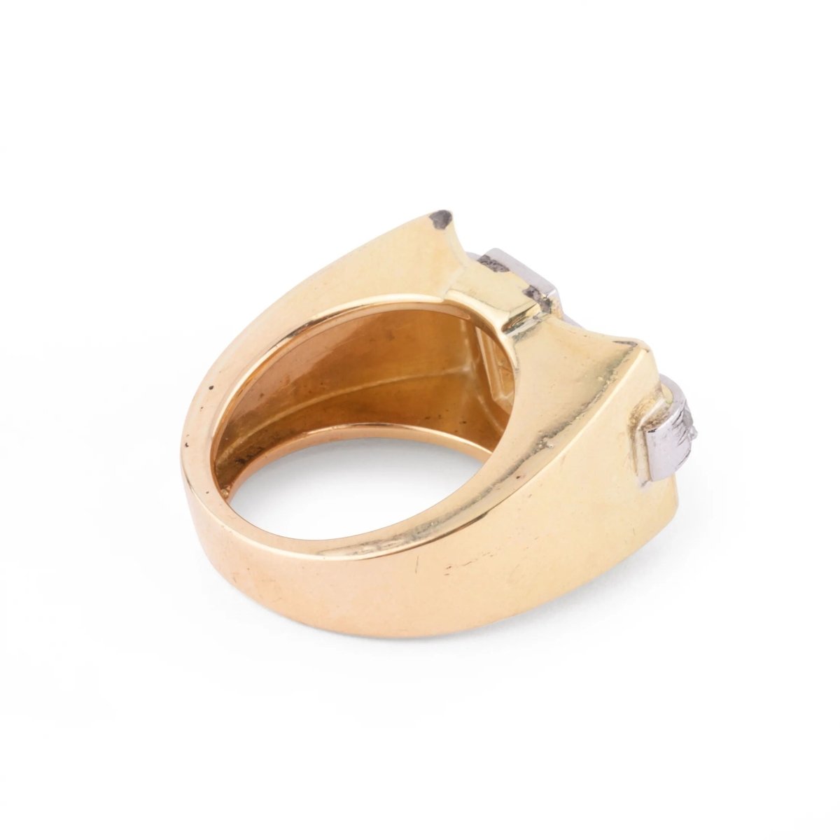 Bague Tank en or jaune et platine - Castafiore