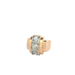 Bague Tank en or rose et diamants - Castafiore