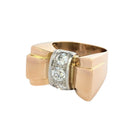 Bague Tank en or rose et diamants - Castafiore